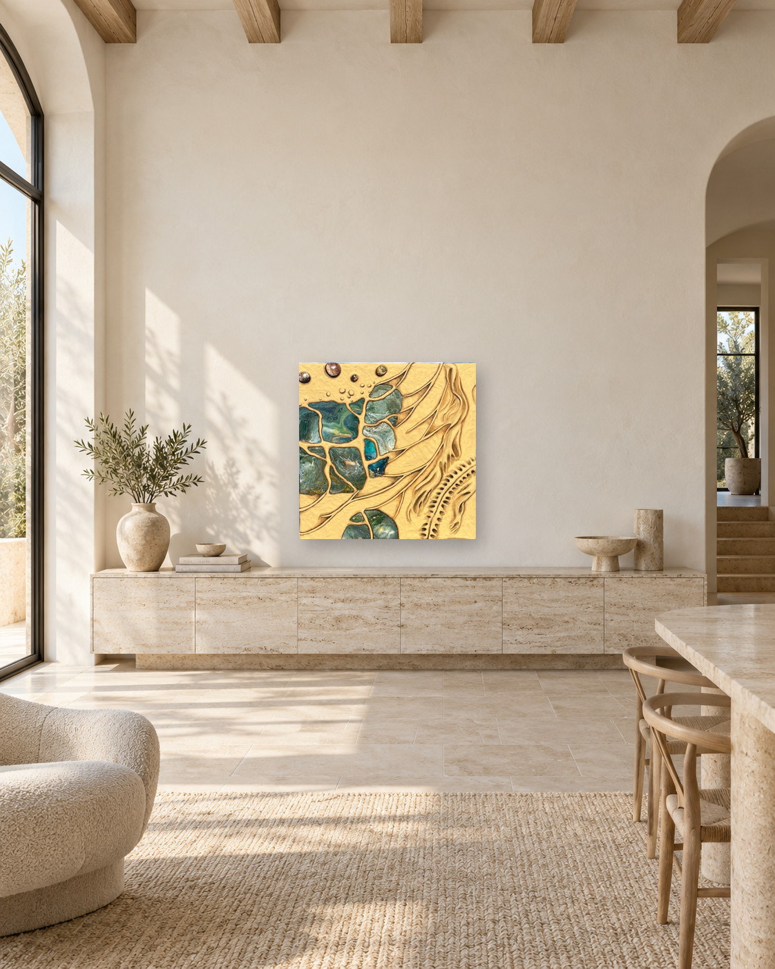 Attrition, presented in a second contemporary interior