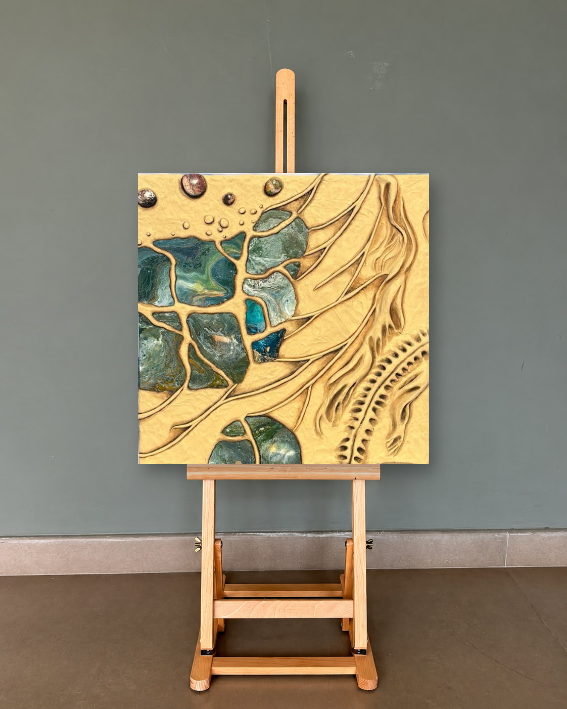 Attrition, presented on a studio easel