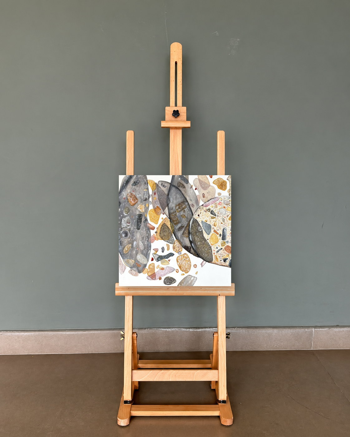 Deconstruction №1, presented on a studio easel