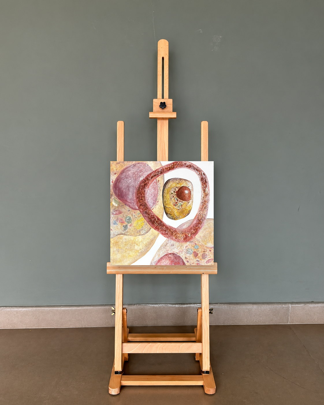 Deconstruction №2, presented on a studio easel