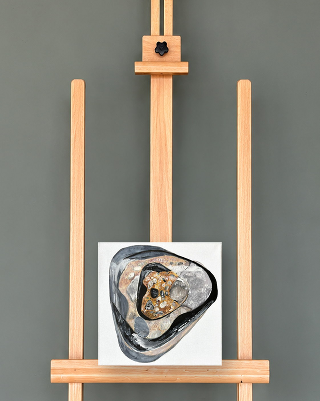 Deconstruction №3, presented on a studio easel