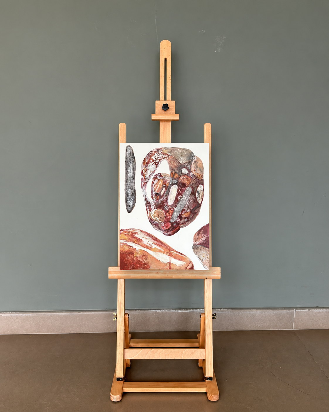 Deconstruction №5, presented on a studio easel