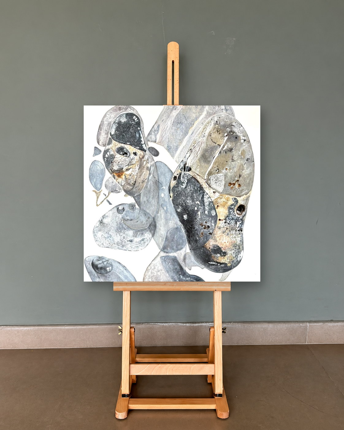 Deconstruction №7, presented on a studio easel
