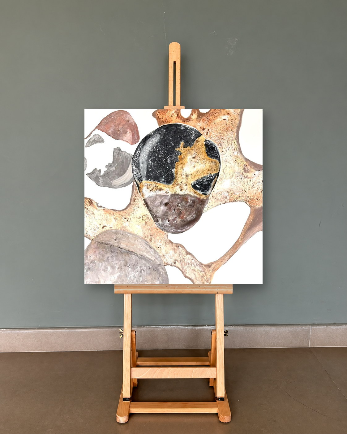 Deconstruction №8, presented on a studio easel