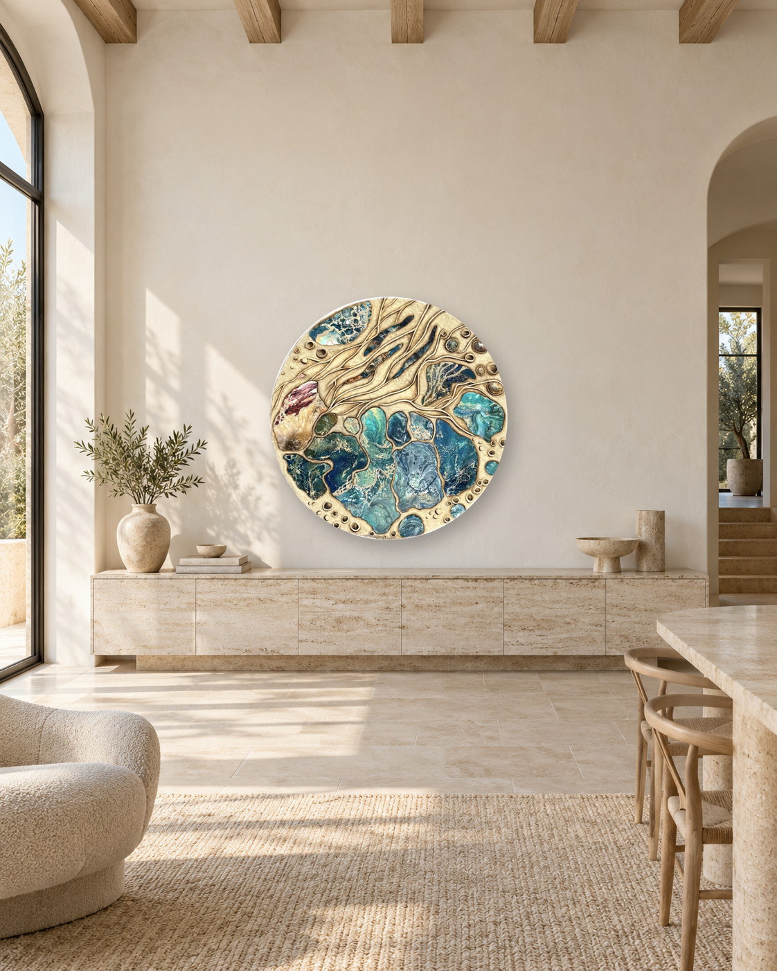Erosion, presented in a second contemporary interior